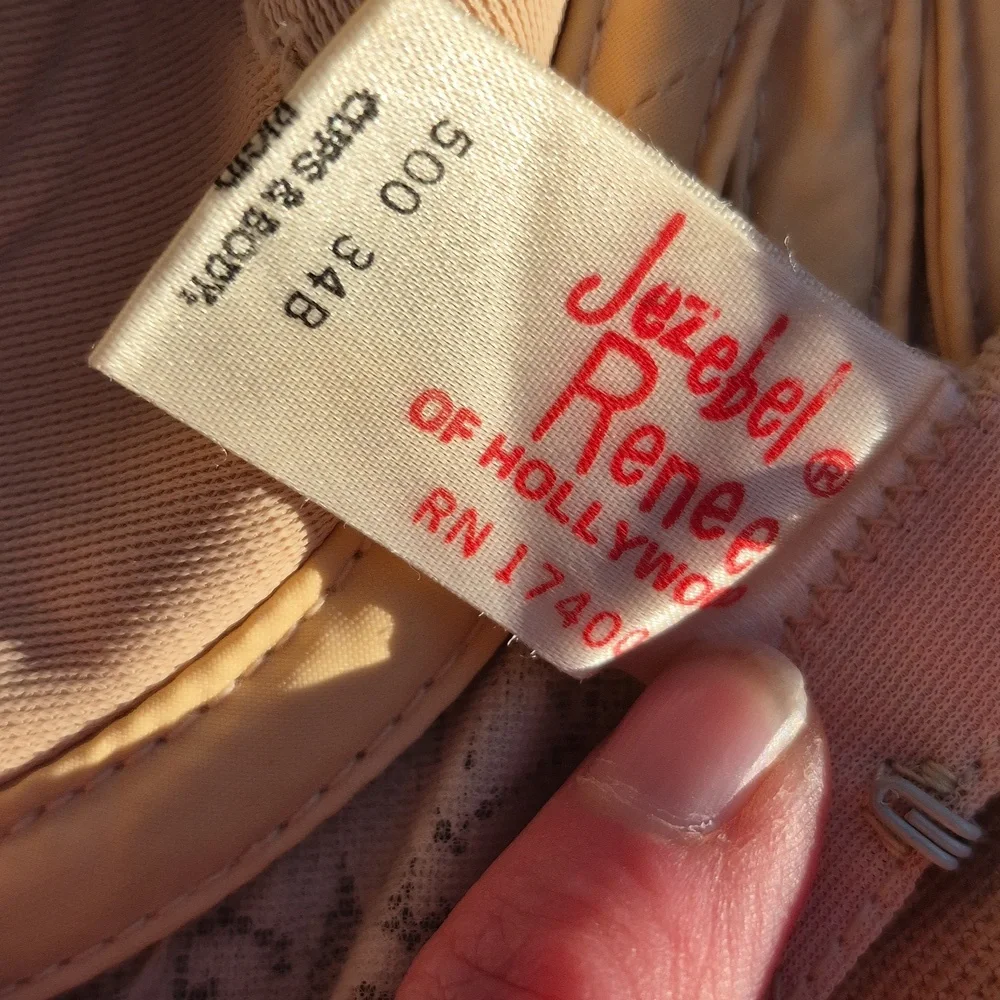 Vintage Beige/Tan Plastic Boned Corset Bustier 34B- Jezebel Renee of‎ Hollywood - Picture 5 of 9